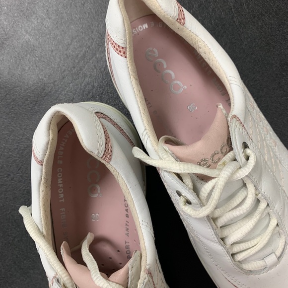 Ecco White And Pink Sneaker Size 38 - Picture 2 of 8